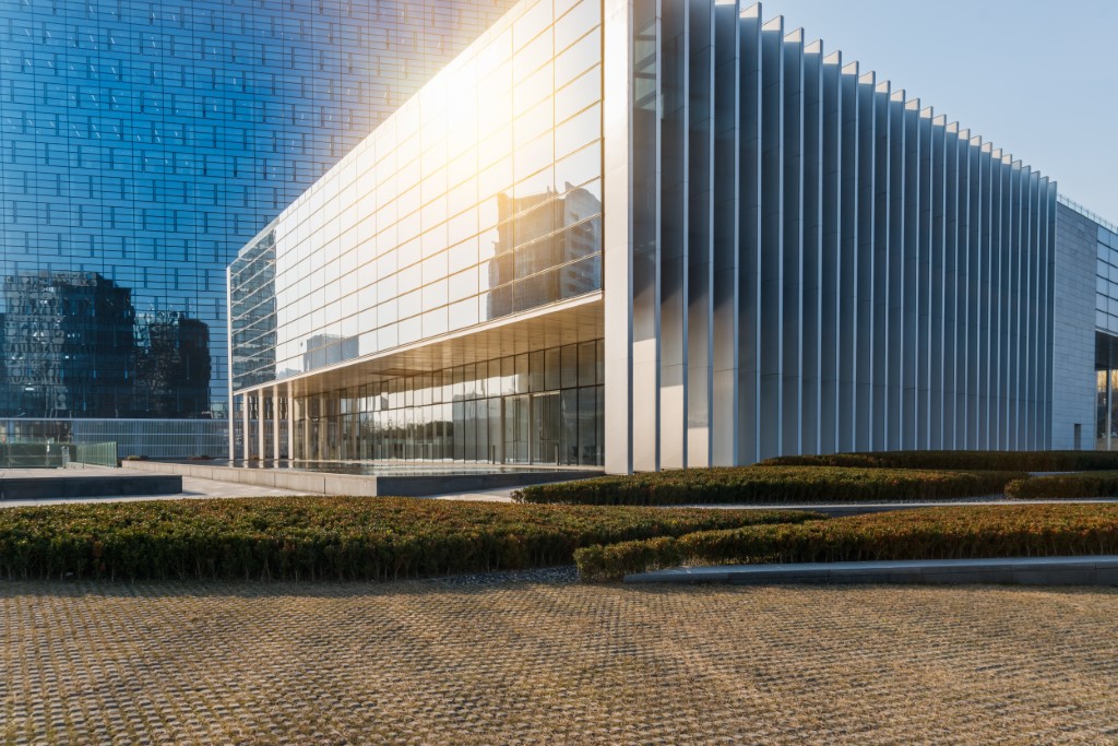 empty space front of modern business architecture